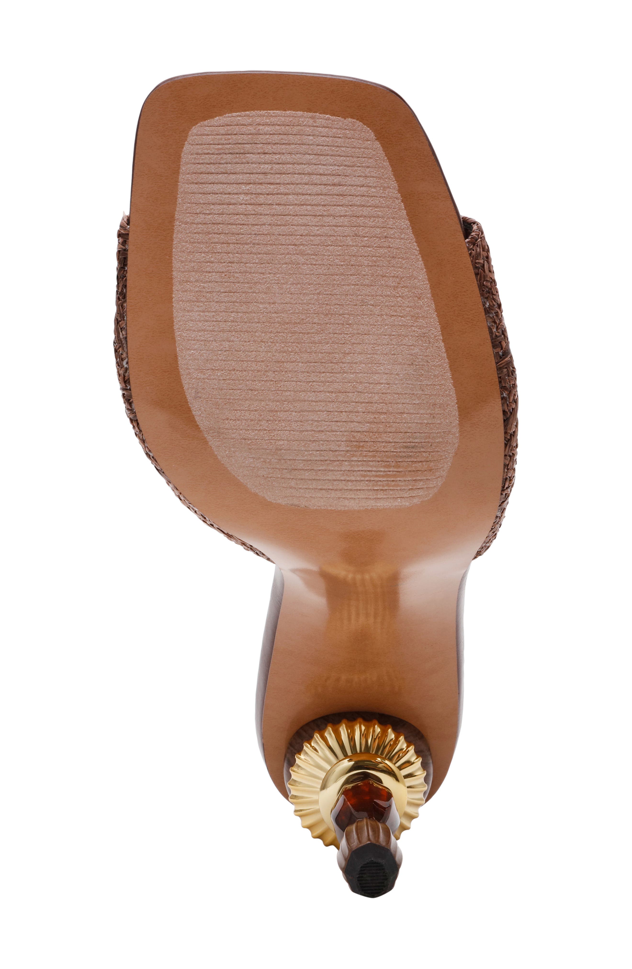 Steve Madden Sia Statement Heel Slide Sandal, Alternate, color, Brown