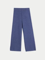Gobi Cashmere Wide-Leg Ajour Knit Cashmere Pants