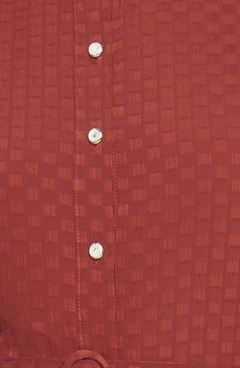 FLYING TOMATO Solid Long Sleeve Minidress, Alternate, color, Brick