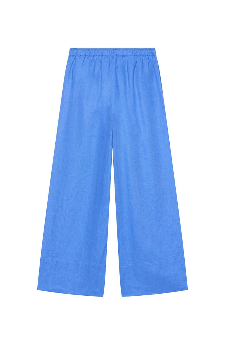 MINT VELVET Linen Drawstring Wide Leg Trousers, Alternate, color, Blue