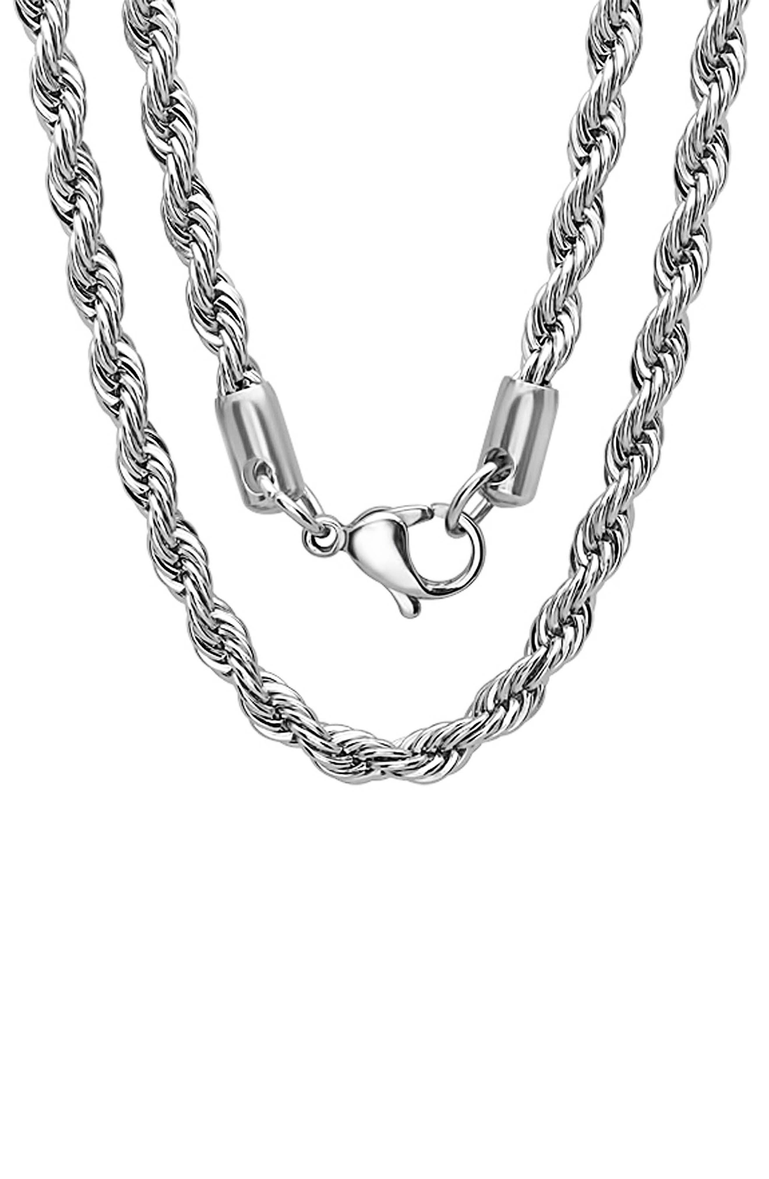 Men's Stainless Steel Rope Chain Necklace