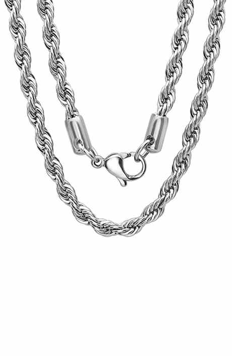 Men's Stainless Steel Rope Chain Necklace