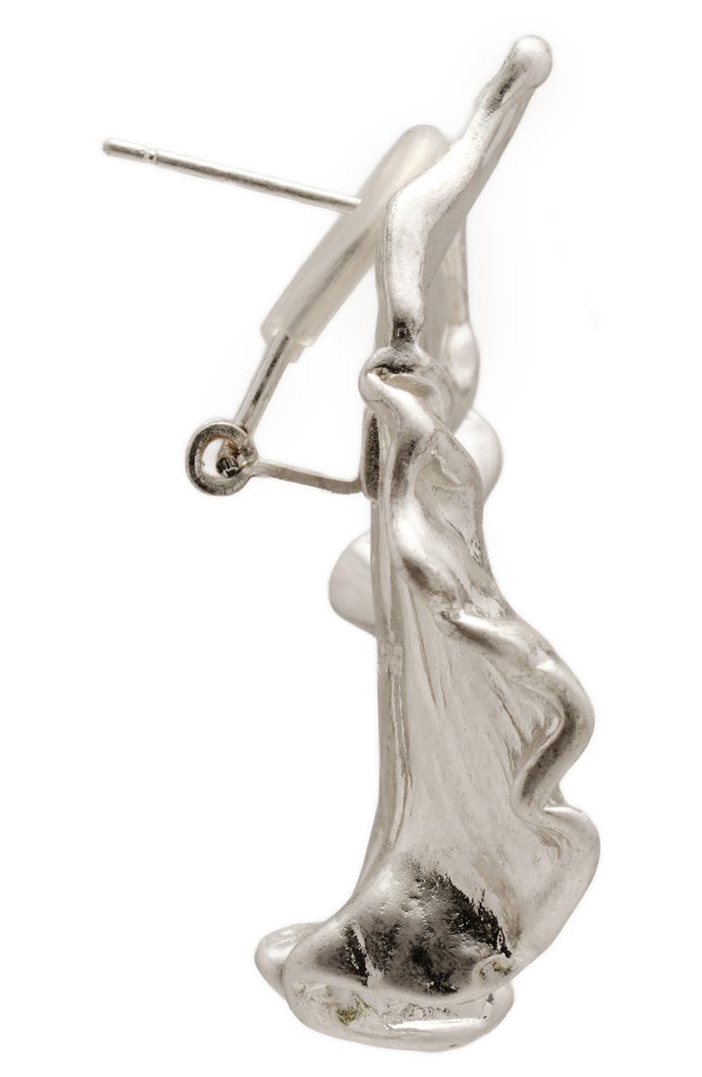 Cult Gaia Iris Leaf Clip-On Earrings, Alternate, color, Antique Silver