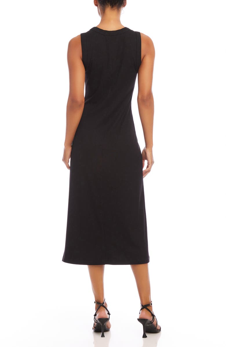 Karen Kane Sleeveless Rib Midi Dress, Alternate, color, Black