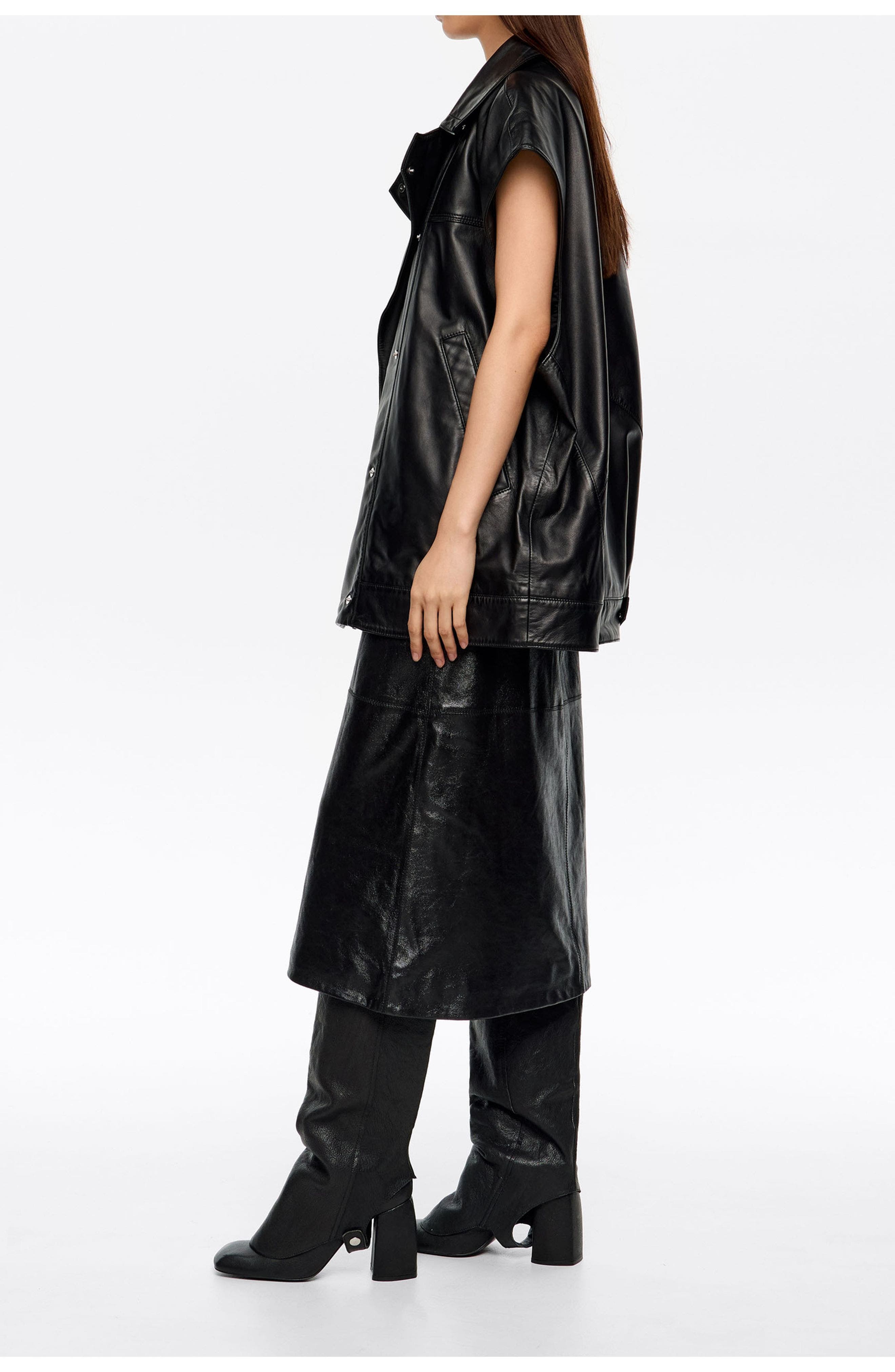 Leather Double-Breasted Vest - image 2