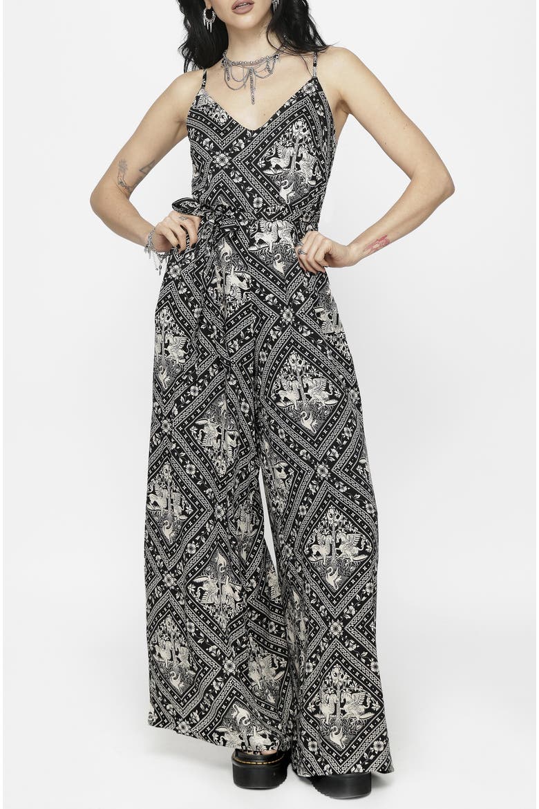 Hexweave Wide Leg Cami Jumpsuit, Alternate, color, Black