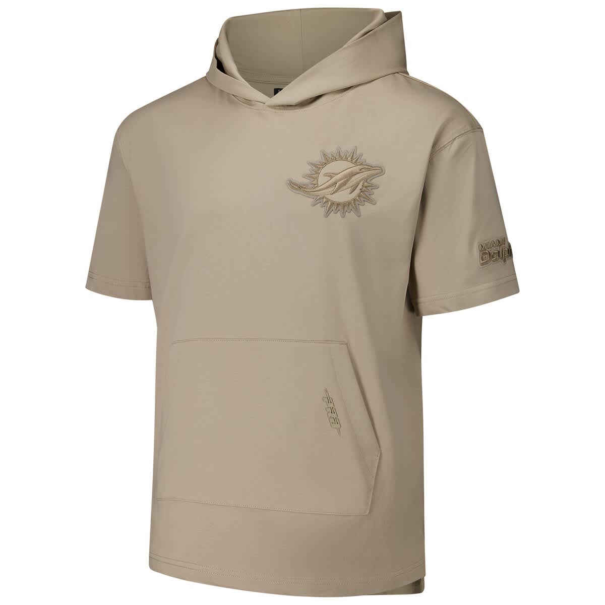 Men's Pro Standard Tan Miami Dolphins Neutrals Capsule Short Sleeve Pullover Hoodie - image 2