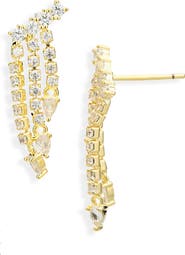 NORDSTROM RACK Cubic Zirconia Dangle Crawler Earrings