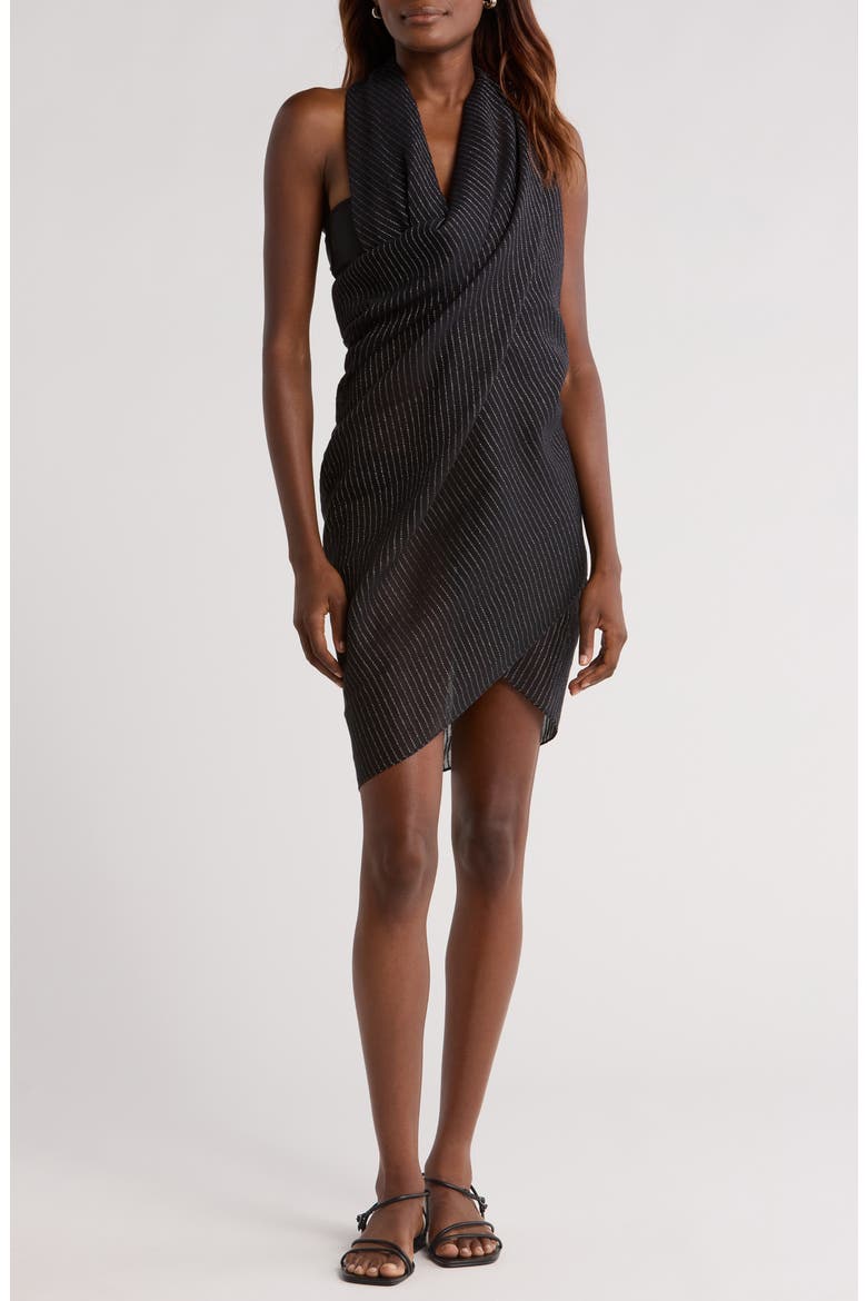 Metallic Stripe Pareo, Alternate, color, BLACK