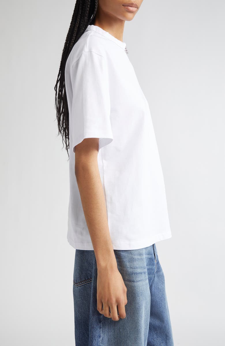 SPORTMAX Oblato Chain Embellished Cotton T-Shirt, Alternate, color, Optical White