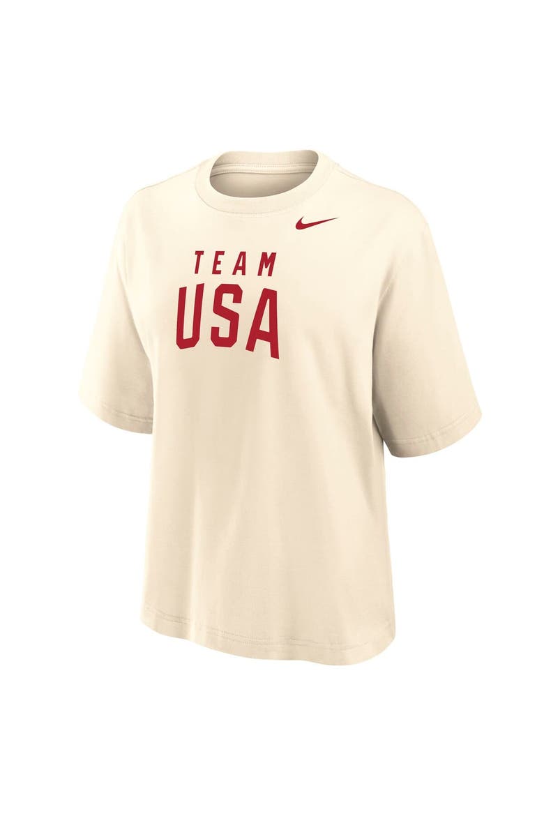 Women's Nike Cream Team USA Boxy T-Shirt, Alternate, color, Cream