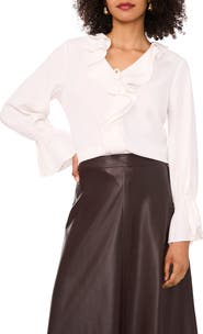 Vince Camuto Double Ruffle Bell Sleeve Top