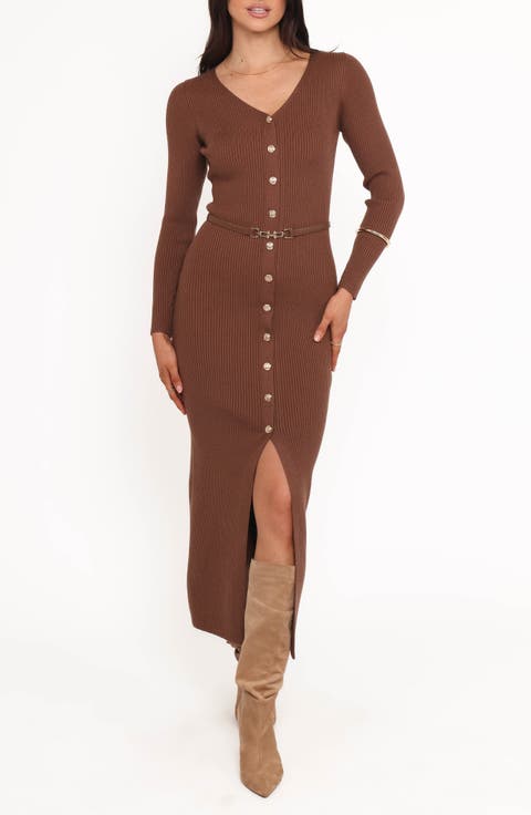 Byrdie Long Sleeve Maxi Sweater Dress