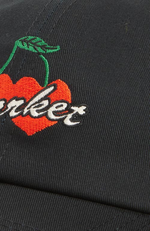 Market Double Cheeries Snapback Baseball Cap In Black
