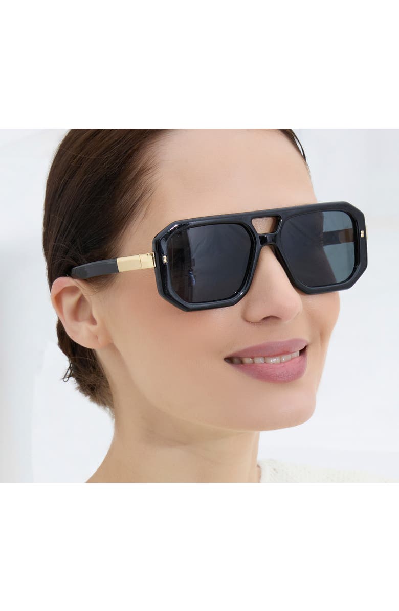 Youzey The Dunaway Sunglasses, Main, color, Black