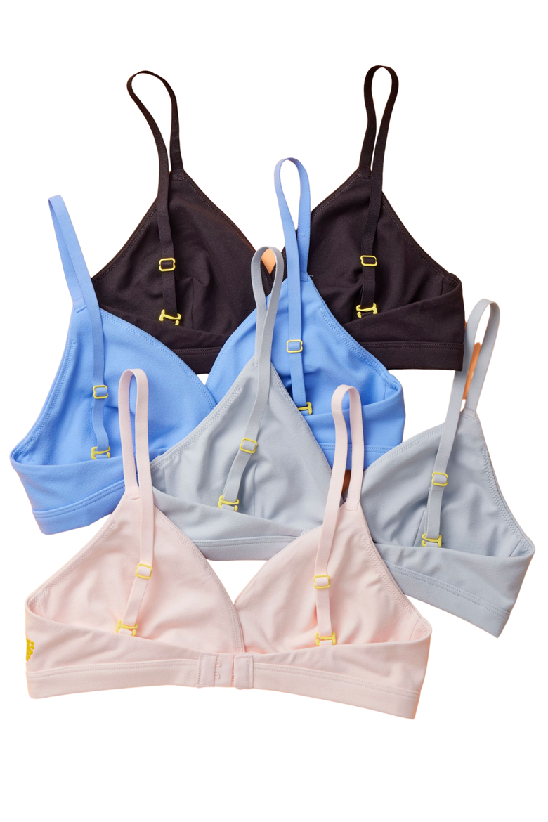 Butter Triangle Bra, Alternate, color, Ocean
