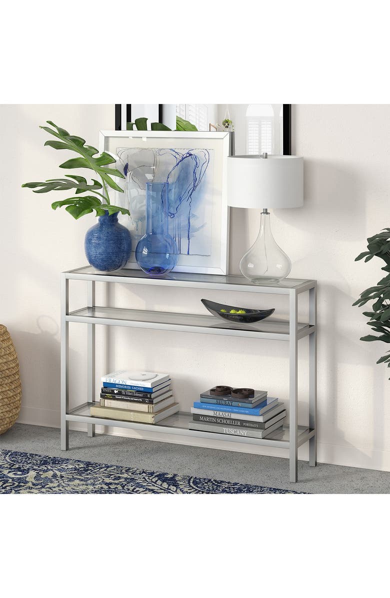 ADDISON AND LANE Sivil 42" Satin Nickel Console Table, Alternate, color, 