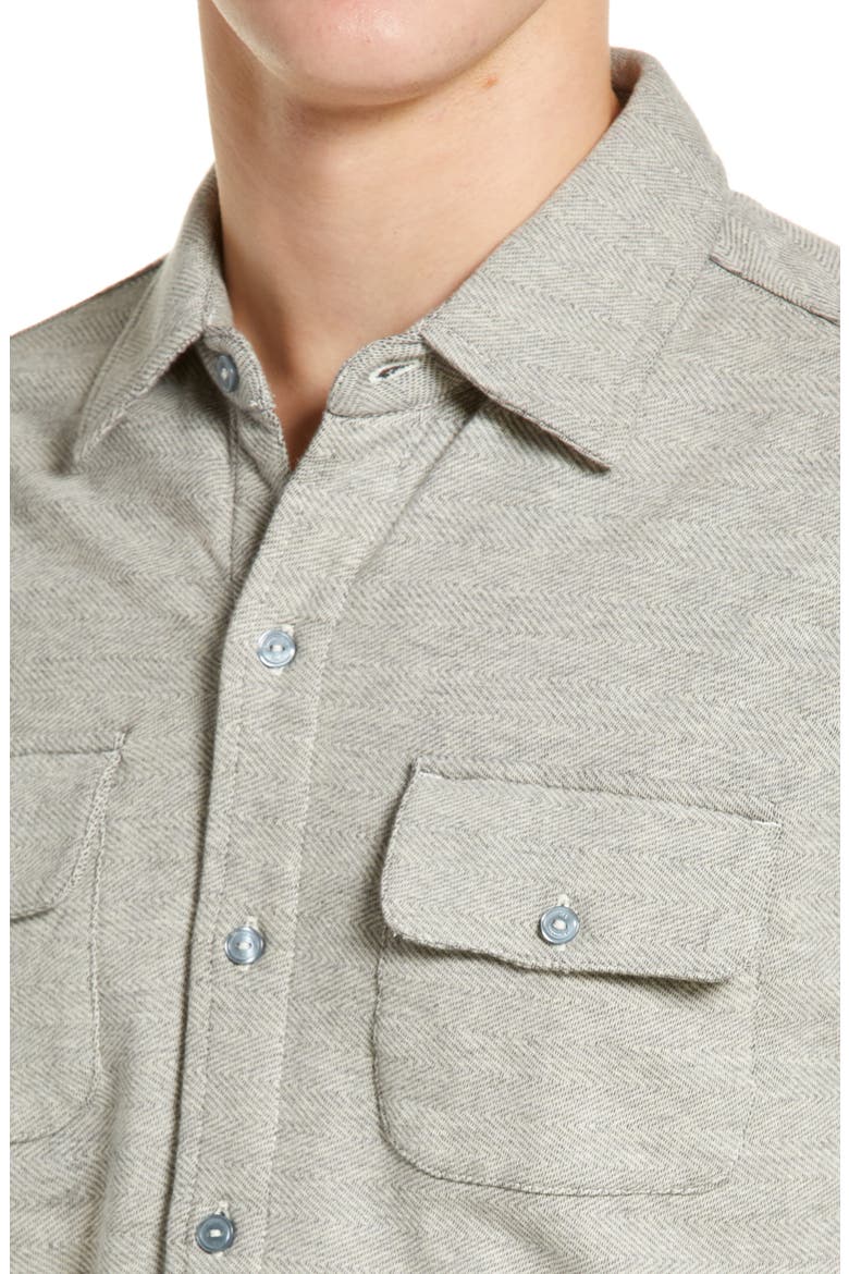 Textured Knit Long Sleeve Button-Up Shirt, Alternate, color, GRAPHITE