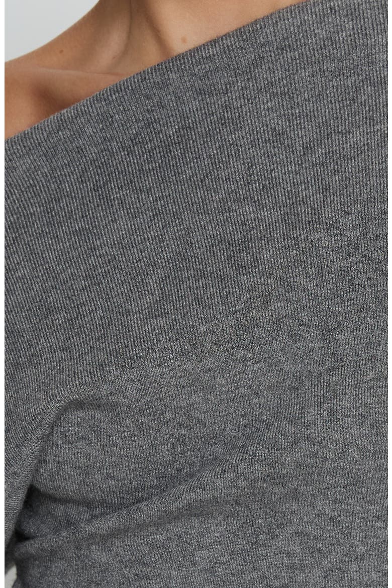 Kaelith One-Shoulder Sweater, Alternate, color, DARK GREY