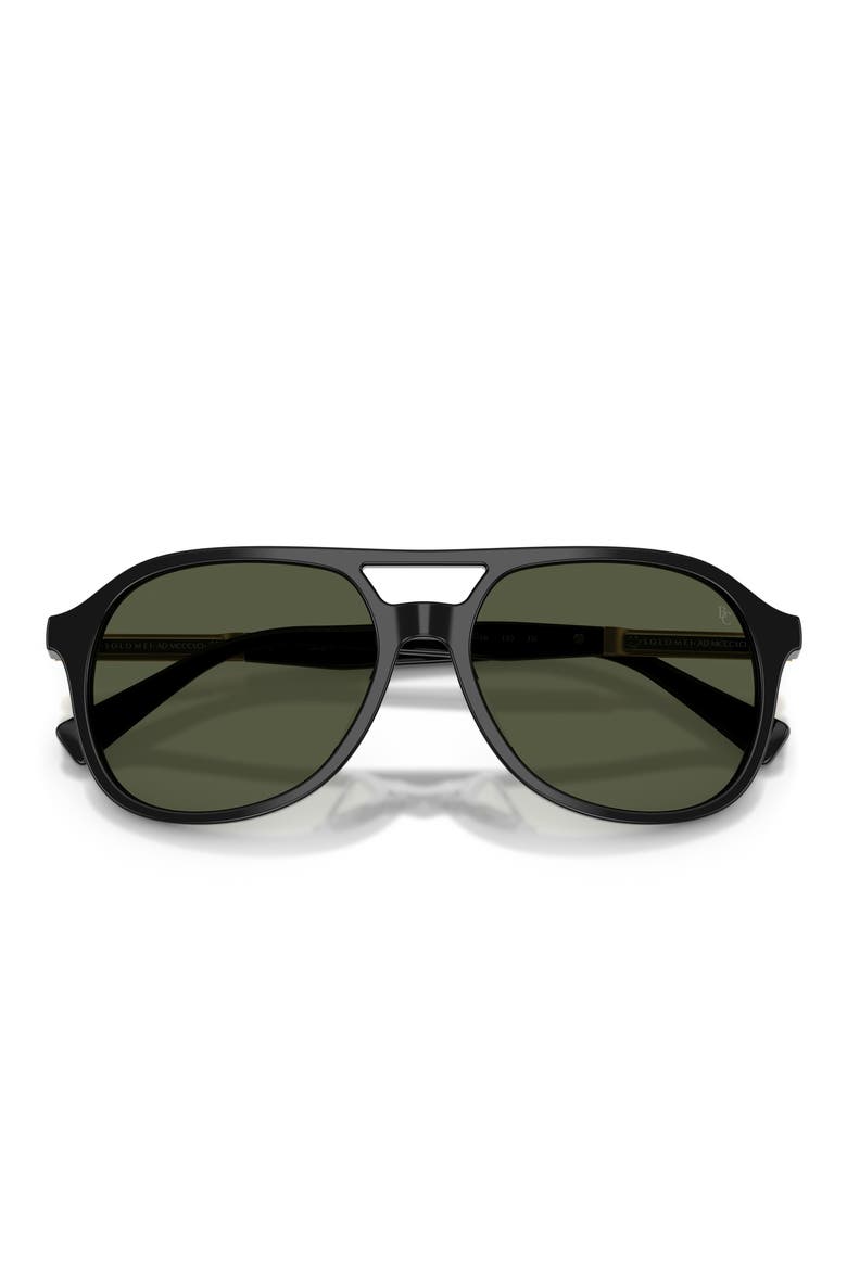 56mm Pilot Sunglasses, Alternate, color, BLACK