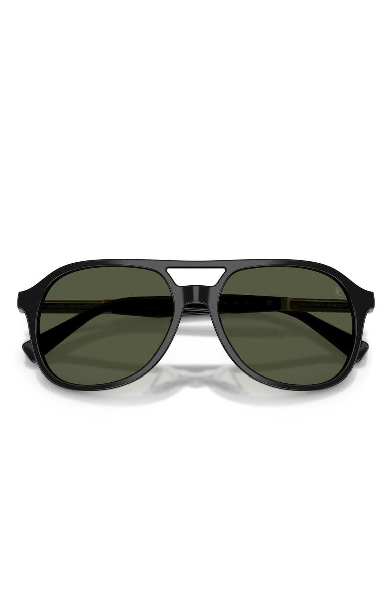 Brunello Cucinelli 56mm Pilot Sunglasses, Alternate, color, Black