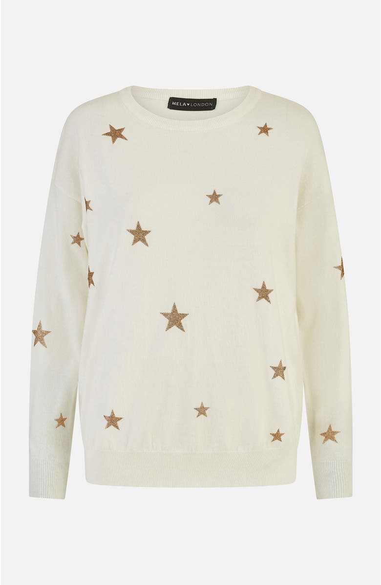 Yumi Foil Star Print Relaxed Fit Sweater, Alternate, color,