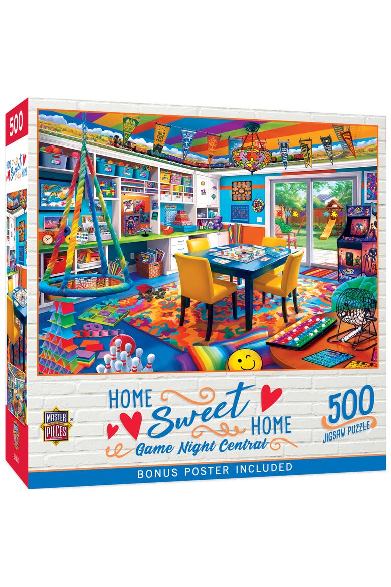 Game Night Central 500 Piece Puzzle, Main, color, Multicolor