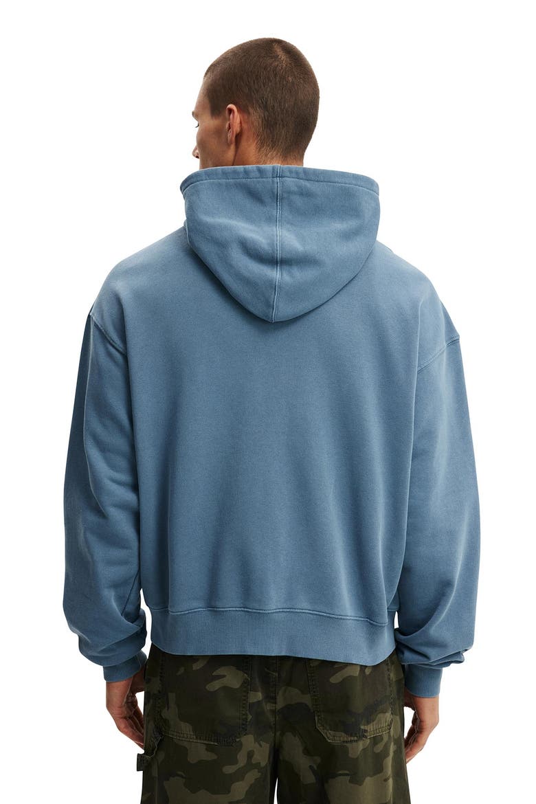 Men's Cropped Zip Up Hoodie, Alternate, color, Comet Blue Wash