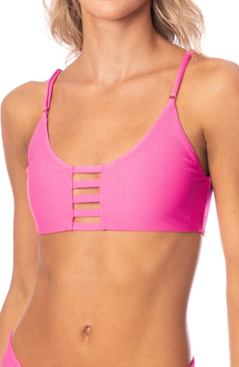 Maaji Radiant Pink Praia Reversible BIkini Top, Alternate, color, 