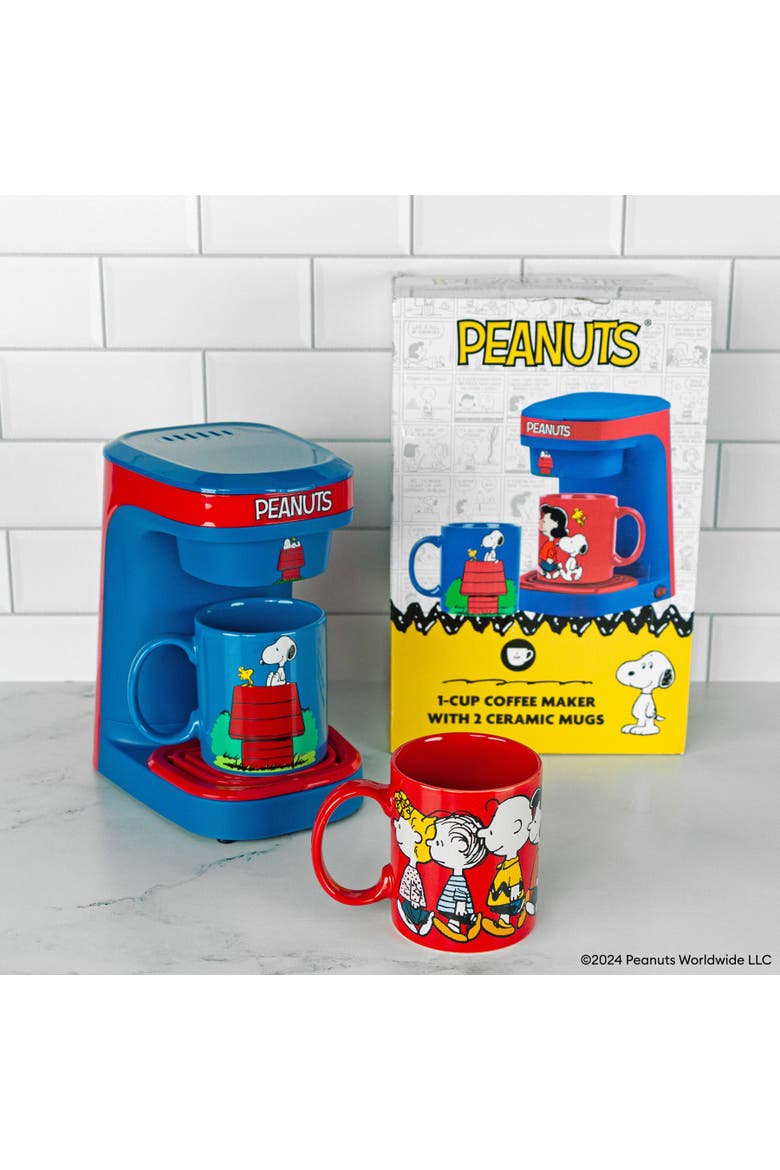 Peanuts Single Cup Coffee Maker Gift Set with 2 Mugs, Alternate, color, None