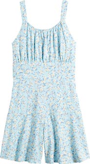 Ava & Yelly Kids' Emma Cascade Floral Romper