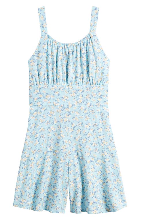 Ava & Yelly Kids' Emma Cascade Floral Romper in Blue  product