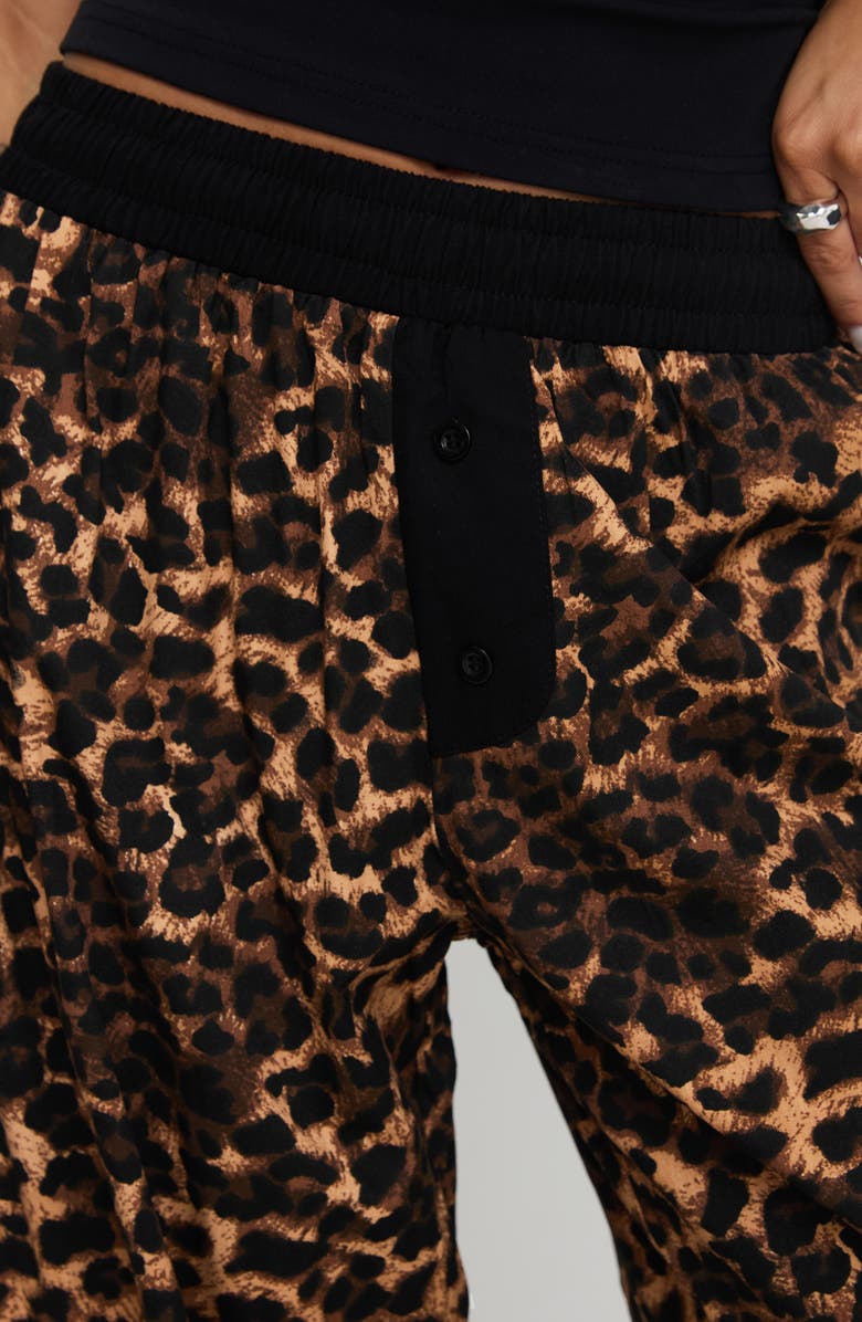 Princess Polly Zephura Leopard Print Boxer Pants, Alternate, color, Leopard