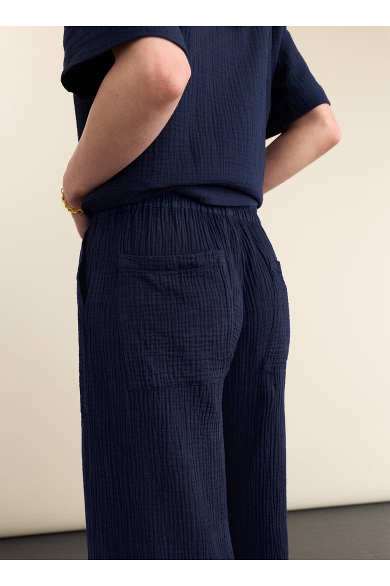 Melrose Textured Wide Leg Trousers, Alternate, color, Deep Indigo