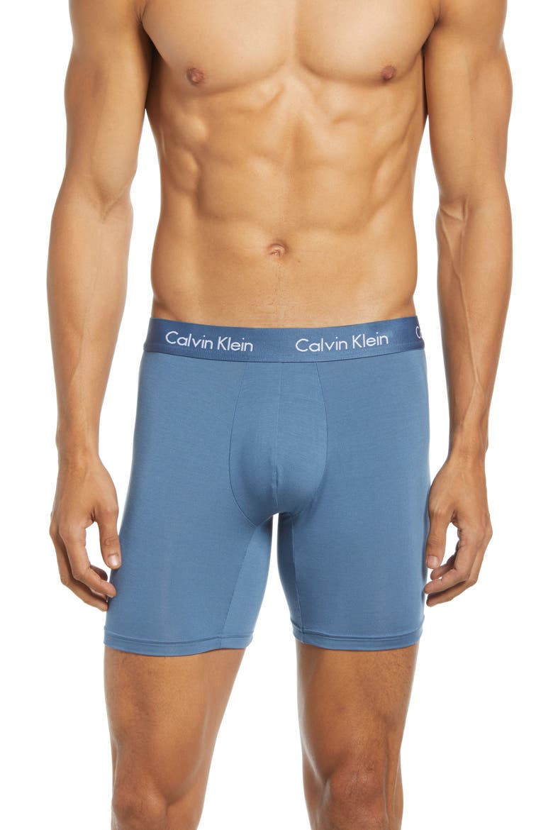 Body 3-Pack Stretch Modal Boxer Briefs, Main, color, BLUE/ BLUE/ RED
