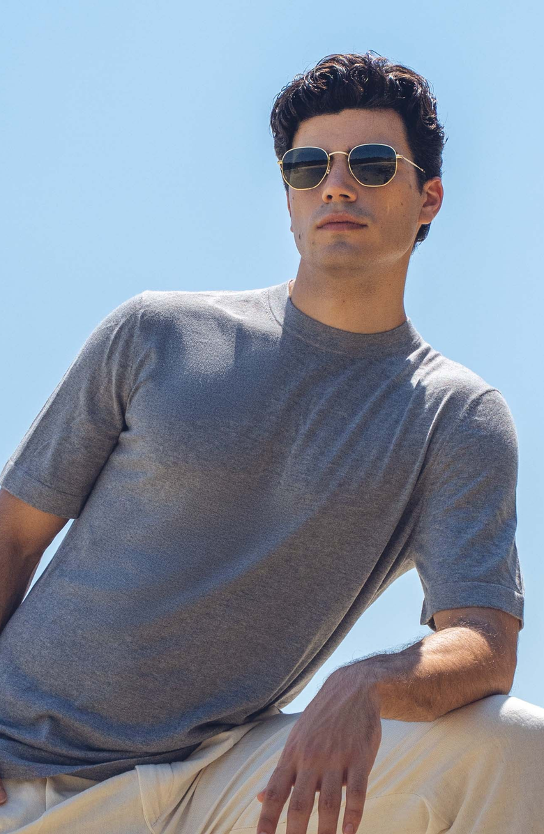 Italic Thomas Featherlight Tee Shirt, Alternate, color, Heather Gray