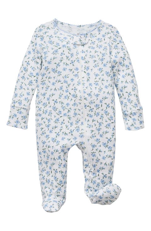 Pointelle Pima Cotton Zip Footie (Baby)