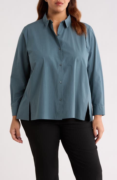 Swing Button-Up Shirt (Plus)