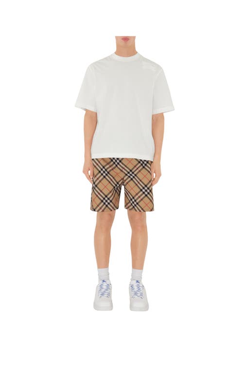 Burberry Vintage Check-print Drawstring Shorts In Sand
