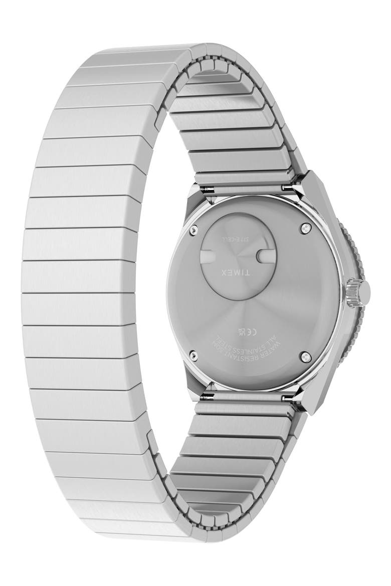 Q Timex® Mini 30mm Stainless Steel Expansion Band Watch, Alternate, color, ICE BLUE/ SILVER-TONE