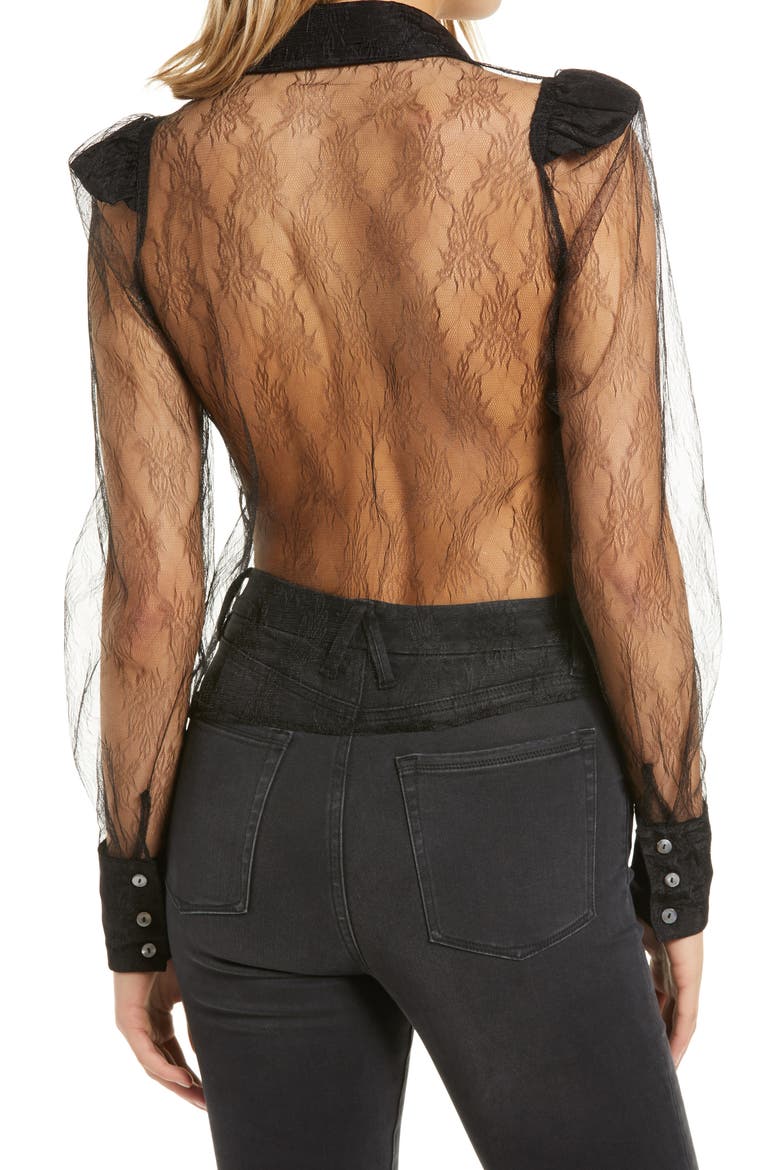 Chesil Sheer Mesh Shirt, Alternate, color, BLACK