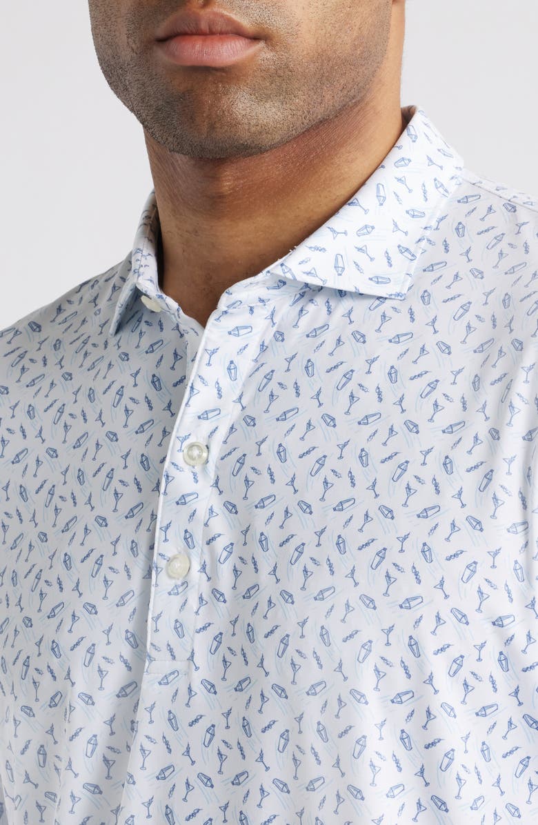 johnnie-O Tini Libations Print PREP-FORMANCE Golf Polo, Alternate, color, Lake