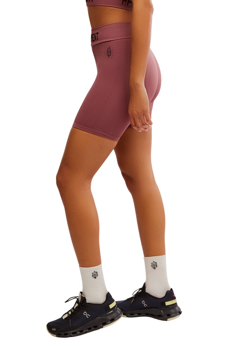 Free People FP Movement Long Haul Bike Shorts, Alternate, color, Clove