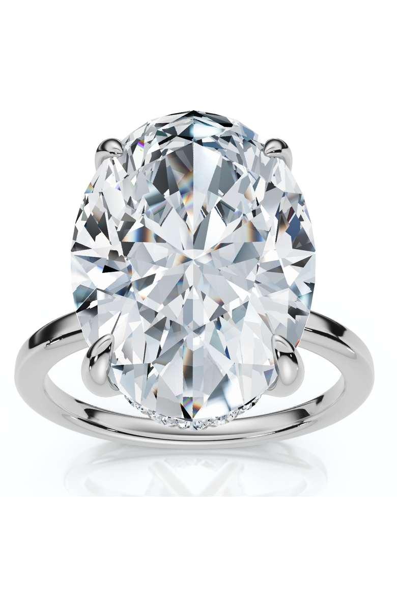 Certified 5.08CT Oval Diamond Hidden Halo Engagement Ring 14k Gold Lab Grown, Main, color, 14k White Gold