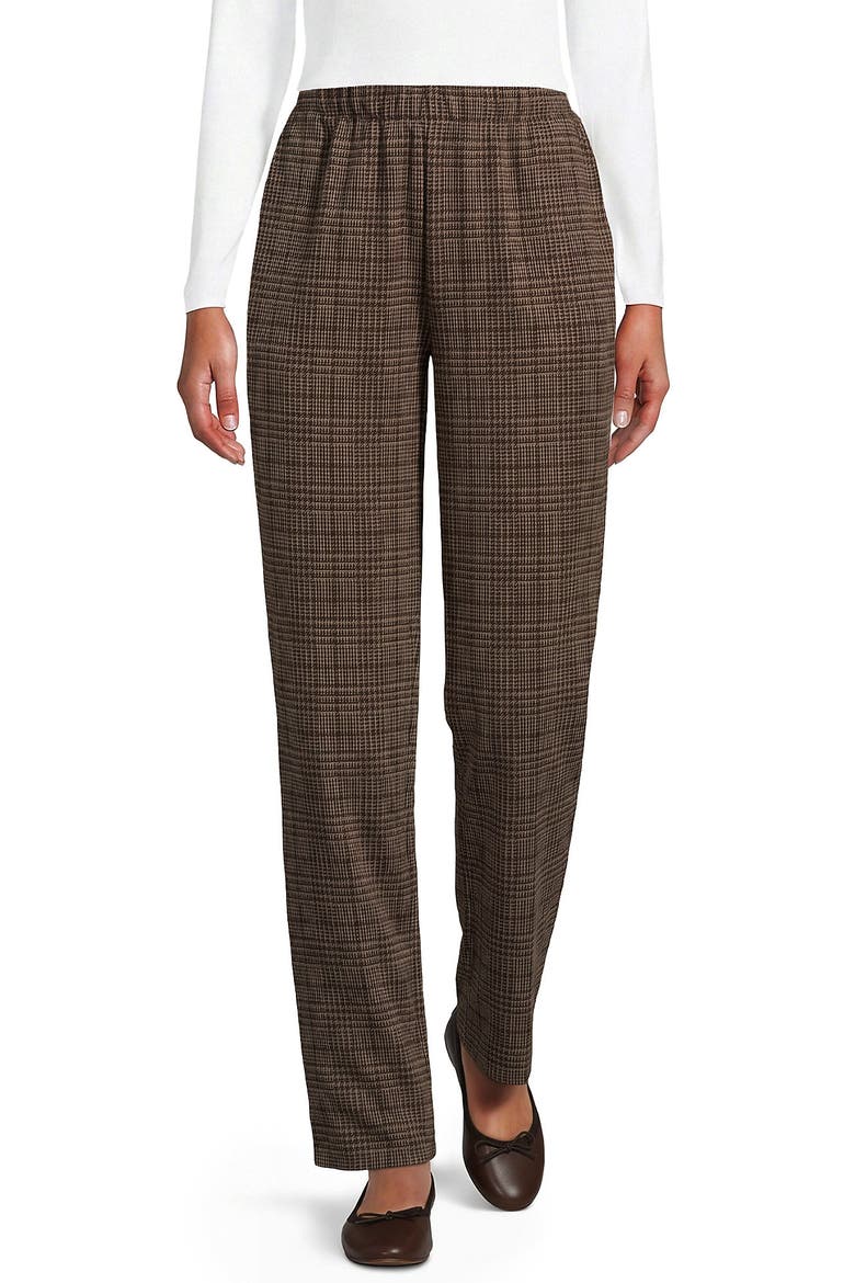 Sport Knit High Rise Pants, Main, color, Rich Coffee/Khaki Glen Plaid