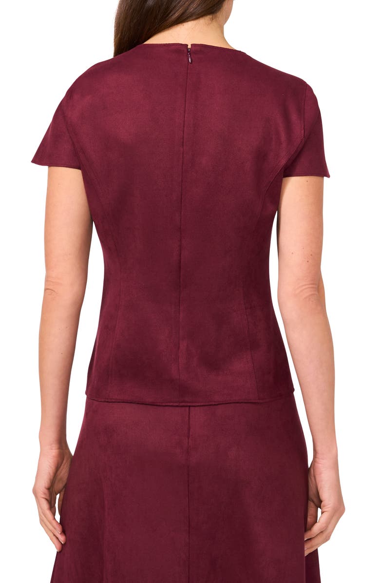 Vince Camuto Cap Sleeve Faux Suede Top, Alternate, color, 