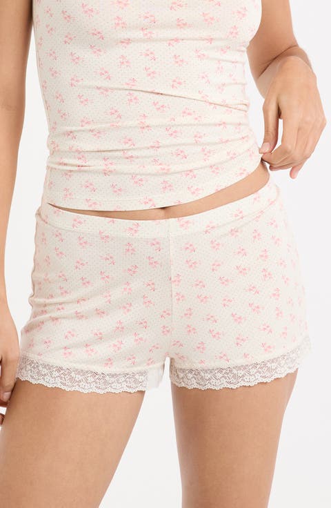 Kitty Lace Trim Shorts