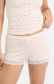 Etam Kitty Lace Trim Shorts