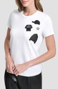 DKNY Pins & Patches Appliqué T-Shirt
