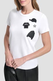 DKNY Pins & Patches Appliqué T-Shirt